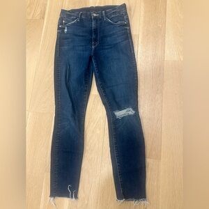 MOTHER JEANS HIGH WAISTED LOOKER ANKLE FRAY SIZE 27